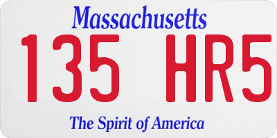 MA license plate 135HR5