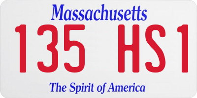 MA license plate 135HS1