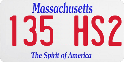 MA license plate 135HS2