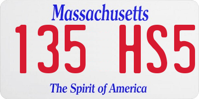 MA license plate 135HS5