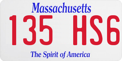 MA license plate 135HS6