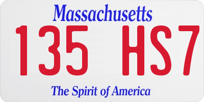 MA license plate 135HS7