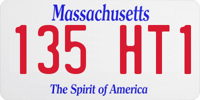 MA license plate 135HT1