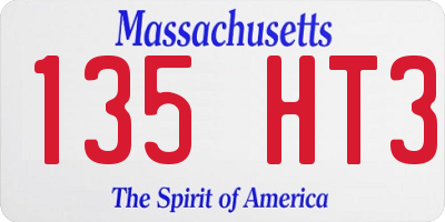 MA license plate 135HT3