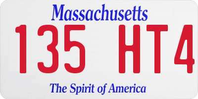 MA license plate 135HT4