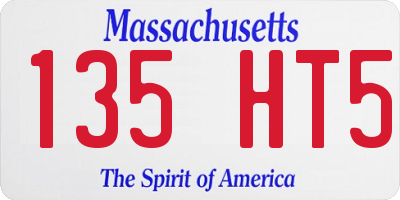 MA license plate 135HT5