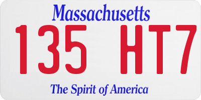 MA license plate 135HT7
