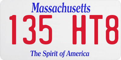 MA license plate 135HT8