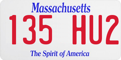 MA license plate 135HU2