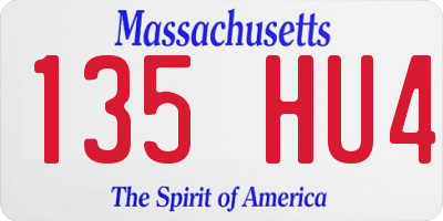 MA license plate 135HU4