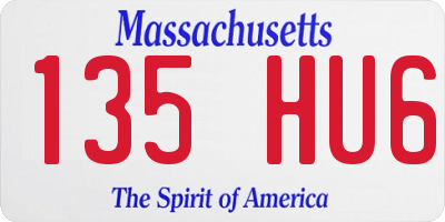 MA license plate 135HU6