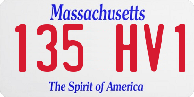 MA license plate 135HV1
