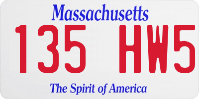 MA license plate 135HW5