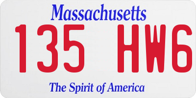 MA license plate 135HW6