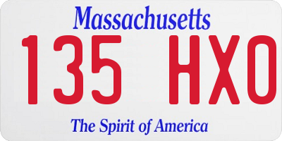 MA license plate 135HX0