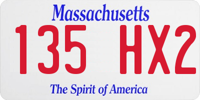 MA license plate 135HX2