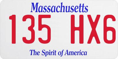 MA license plate 135HX6
