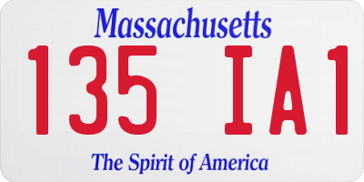 MA license plate 135IA1