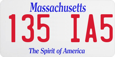 MA license plate 135IA5