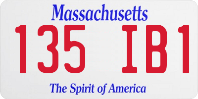 MA license plate 135IB1