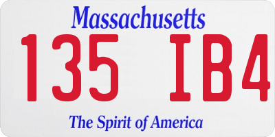 MA license plate 135IB4