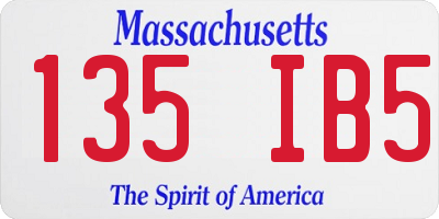 MA license plate 135IB5