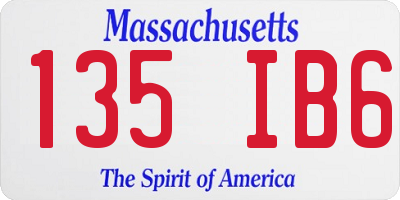 MA license plate 135IB6
