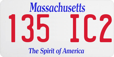 MA license plate 135IC2