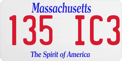 MA license plate 135IC3