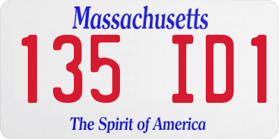 MA license plate 135ID1
