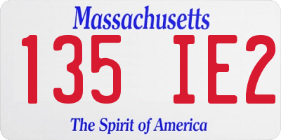 MA license plate 135IE2