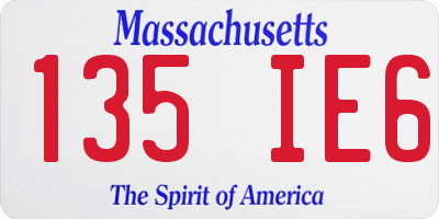 MA license plate 135IE6
