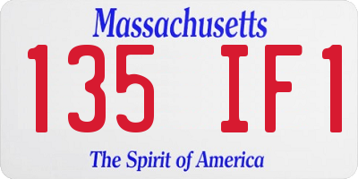 MA license plate 135IF1