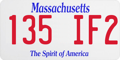 MA license plate 135IF2
