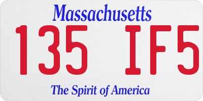 MA license plate 135IF5