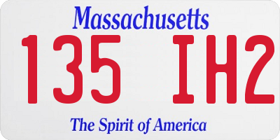 MA license plate 135IH2