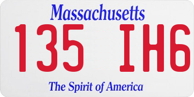 MA license plate 135IH6