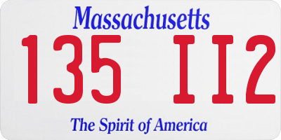 MA license plate 135II2