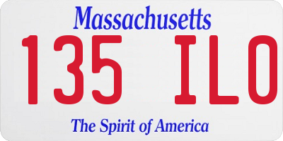 MA license plate 135IL0