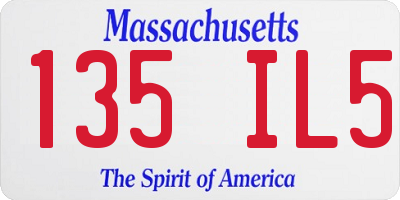 MA license plate 135IL5