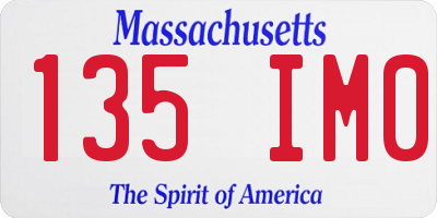 MA license plate 135IM0