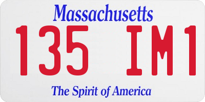 MA license plate 135IM1
