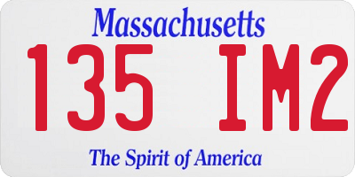 MA license plate 135IM2