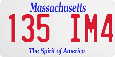 MA license plate 135IM4