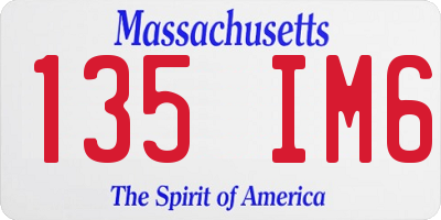 MA license plate 135IM6