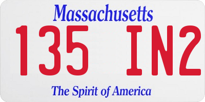 MA license plate 135IN2