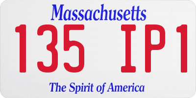 MA license plate 135IP1