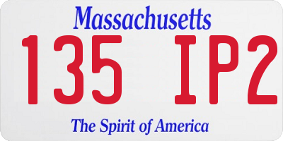 MA license plate 135IP2