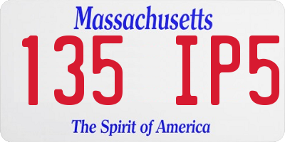 MA license plate 135IP5