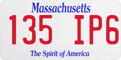 MA license plate 135IP6
